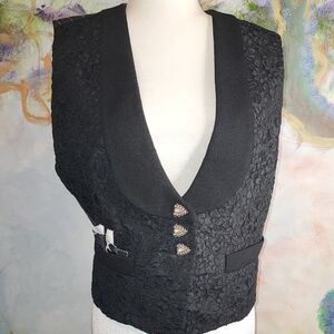 Sophisticated Black Vest with Textured Design